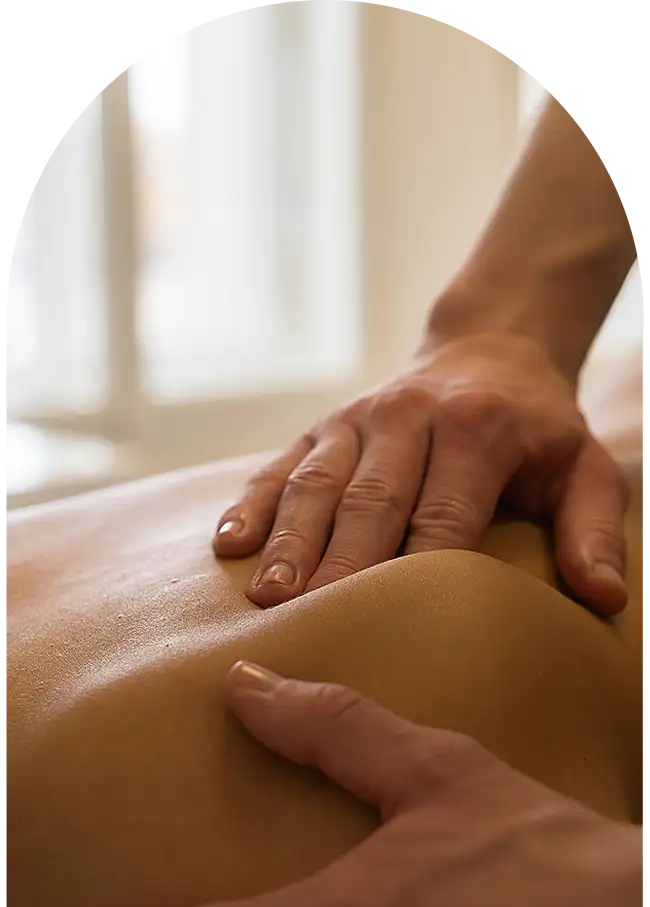 Relaxing moment during a traditional energy massage