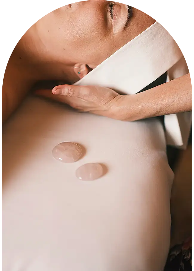 Relaxing moment in a spa with facial treatment