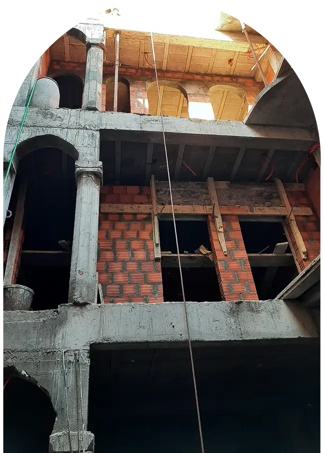 Reconstruction stage of the traditional riad in the heart of Essaouira
